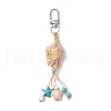 3Pcs Braided Nylon Thread & Natural Shell Pendant Decorations HJEW-TA00342-3