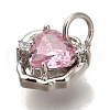 Rack Plating Brass Micro Pave Cubic Zirconia Charms KK-I720-08P-2