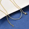 1MM Brass Round Snake Chain Necklaces NJEW-M108-35G-4
