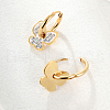 Stainless Steel Rhinestone Butterfly Hoop Earrings BU9649-3