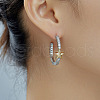 Elegant Brass Clear Cubic Zirconia Star Stud Earrings VM5173-2