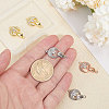 CHGCRAFT  6Pcs 3 Colors Brass Fold Over Clasp with Crystal Rhinestone KK-CA0002-70-3