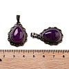 Natural Banded Agate Teardrop Pendants G-K363-01R-15-3