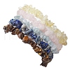 12 Constellation Natural Mixed Gemstone Chip Beaded Stretch Bracelets Sets for Women Men BJEW-JB10264-04-2