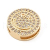 Brass Micro Pave Cubic Zirconia Slide Charms ZIRC-I068-28G-2