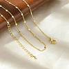Brass Disc Twisted Chain Necklaces NJEW-A042-09G-1