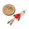 2Pcs Christmas Glass Seed Beaded Human Pendants PALLOY-MZ00783-2