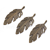 Tibetan Style Alloy Leaf Big Pendants PALLOY-A15448-AB-4