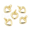 Brass Heart Charms KK-G416-46G-3