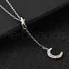 925 Sterling Silver Star Moon Y Necklaces NJEW-R025-02P-3