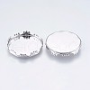 Tarnish Resistant 304 Stainless Steel Lace Edge Bezel Cups STAS-I097-061-25MM-2
