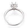Rhodium Plated 925 Sterling Silver Micro Pave Cubic Zirconia Solitaire Ring Settings STER-T008-19P-3