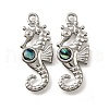304 Stainless Steel Pave Natural Paua Shell Pendants STAS-C122-21D-01P-1