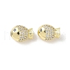 Brass Micro Pave Cubic Zirconia Beads KK-C104-09G-1