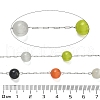 304 Stainless Steel with Glass Cat Eye Link Chains CHS-G038-08P-02-2