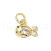 Brass Micro Pave Cubic Zirconia Charms ZIRC-I356-13G-04-1