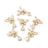Brass Pave Cubic Zirconia Charms X-KK-G462-09KCG-3