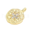 Rack Plating Brass with Cubic Zirconia Pendants KK-Q018-02G-2