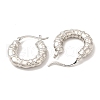 Rack Plating Brass Donut Hoop Earrings for Women EJEW-G342-04P-2