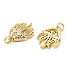 Rack Plating Brass Micro Pave Clear Cubic Zirconia Pendants X-KK-M260-02G-2