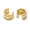 Brass Micro Pave Clear Cubic Zirconia Cuff Earrings for Women EJEW-B057-04G-2