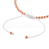 Adjustable Round Imitation Pearl & Dyed Synthetic Turquoise & Glass Seed Beads Braided Anklets AJEW-AN00672-03-4