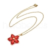Handmade Glass Seed Beaded and Synthetic Imperial Jasper Dyed Beads Star Pendant Necklaces for Women NJEW-MZ00114-05-4