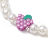 3Pcs Summer Fruit Theme ABS Plastic Imitation Round Pearl Beaded Stretch Bracelets for Women BJEW-JB11735-4