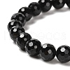 Natural Black Tourmaline Beaded Stretch Bracelets BJEW-K233-01B-03-3