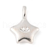 925 Sterling Silver Smiling Face Star Charms STER-R013-05S-1