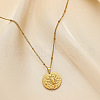 304 Stainless Steel Disc with Embossed Constellation Pendant Necklaces WG3413F-08-1