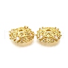Flower Brass Micro Pave Clear Cubic Zirconia Bead Caps KK-V008-30G-2