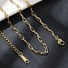 Ion Plating(IP) 304 Stainless Steel Paperclip Chain Necklace for Women X-NJEW-G097-14G-3