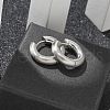 Frosted 304 Stainless Steel Huggie Hoop Earrings for Women EJEW-C096-32F-P-3