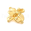 Brass Clear Cubic Zirconia Flower Connector Charms KK-B131-06G-2