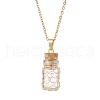 Copper Wire Wrapped Empty Glass Bottle Pendant 304 Stainless Steel Cable Chain Necklaces for Women Men NJEW-JN05276-2