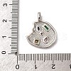 Brass Micro Pave Cubic Zirconia Pendants KK-P308-32P-3