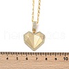 Brass Micro Pave Clear Cubic Zirconia Heart Pendant Necklaces NJEW-Q040-01G-3