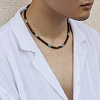 Round Synthetic Turquoise & Wood Heishi Beaded Necklaces for Men FS-WG6A9BE-01-3