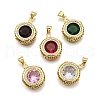 Brass Micro Pave Cubic Zirconia Pendants KK-K401-31G-1