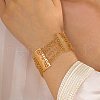 Elegant Brass Rectangle Link Bracelets RU6290-3