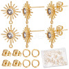 CREATCABIN 12Pcs Brass Micro Clear Cubic Zirconia Sun Stud Earring Findings KK-CN0002-26-1