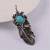 Leaf 304 Stainless Steel Big Pendants STAS-F103-03A-1