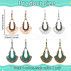 ANATTASOUL 4 Pairs 4 Colors Hollow Teardrop Alloy Dangle Earrings with Brass Pins for Women EJEW-AN0004-57-2