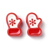 Christmas Decorations Theme Opaque Acrylic Bead with Enamel OACR-Z021-01E-1