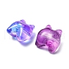 50Pcs 9 Style Transparent Spray Painted Glass Beads GLAA-FS0001-50-4