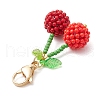 Cherry Glass Seed Beads Pendant Decorations HJEW-MZ00126-4