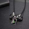 Alloy & Glass & Imitation Leather Cord Pendant Necklaces WGFA685-06-2