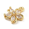 Brass with Clear Cubic Zirconia Charms KK-G478-02C-KCG-2