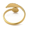 Ion Plating(IP) 304 Stainless Steel Leaf Cuff Ring Components STAS-Z086-02G-4